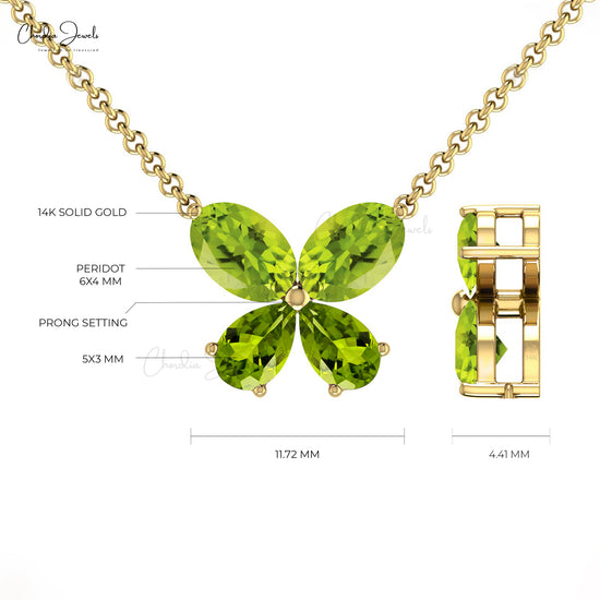 14K Yellow Gold Peridot Butterfly Charm | Shin Brothers Jewelers Inc.